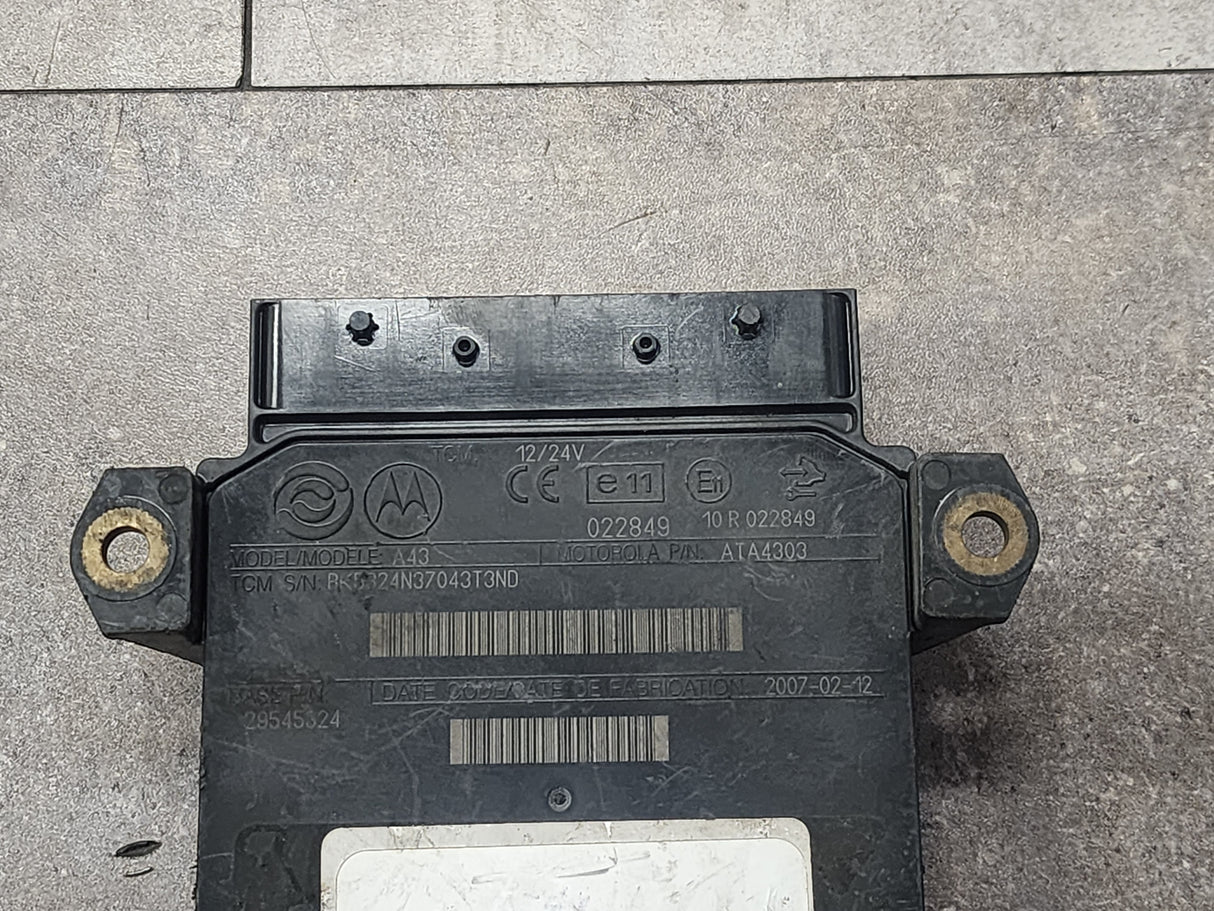 Allison Transmission Control Module (TCM) Part # 29545324, Model No. A43, e11, 10R022849, Supplier P/N # ATA4303