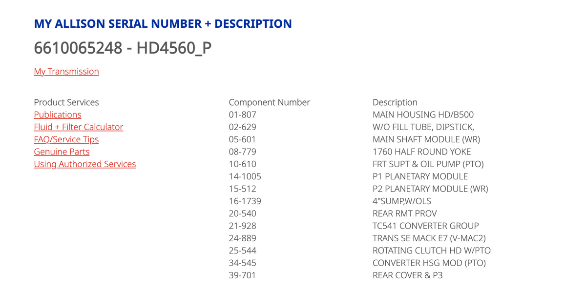 Allison 4500RDSP Transmission For Sale w/ PTO Provision 4500RDS