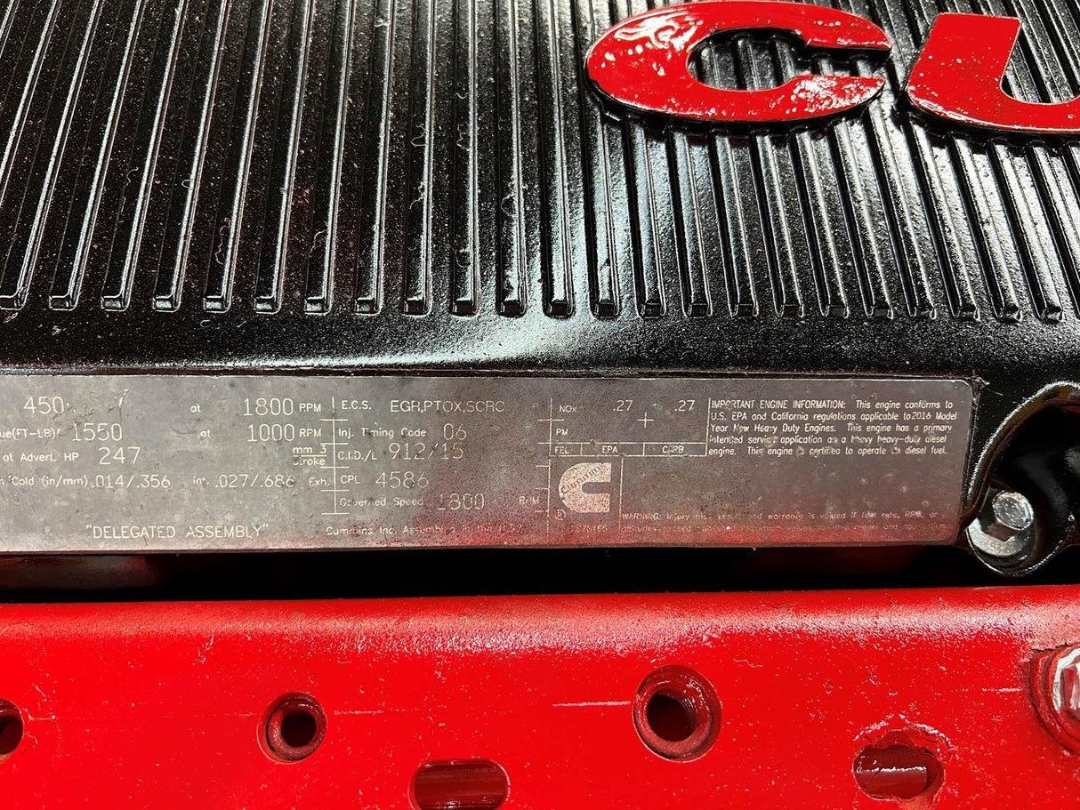 2016 Cummins ISX15 Diesel Engine For Sale, CPL# 4586