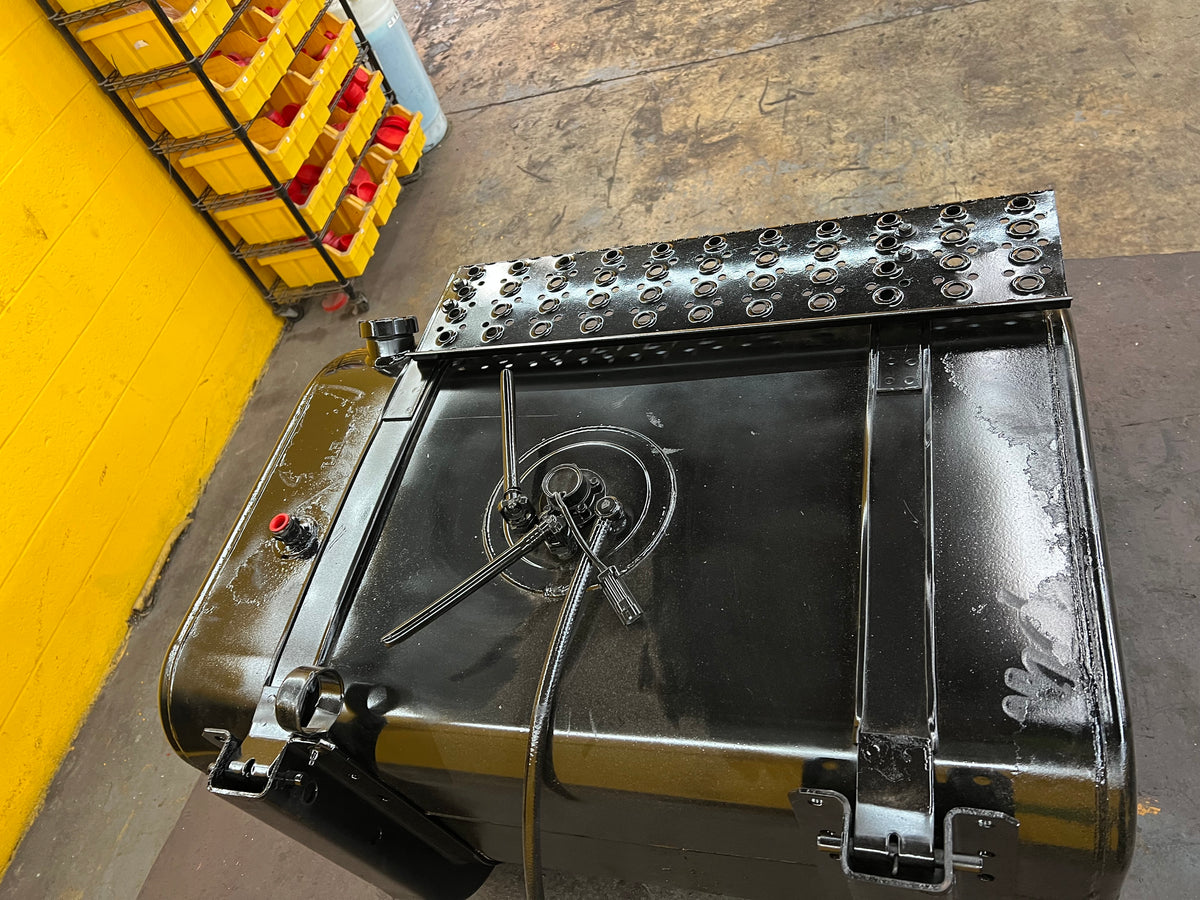Heavy Duty 50 Gallon D-Shaped Driver's Side Fuel Tank w/ Steps For Sale