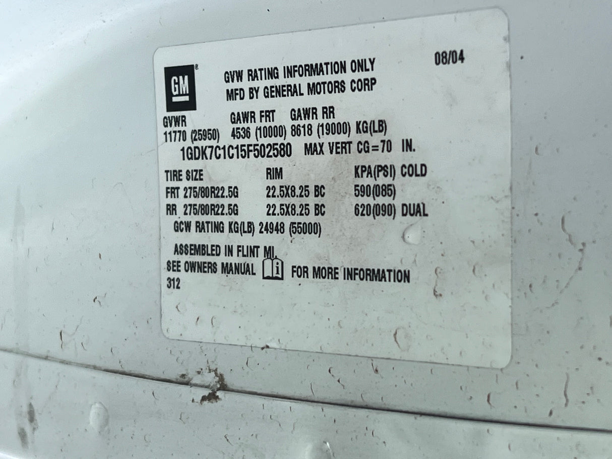 2005 GMC C7500 Conventional Cab