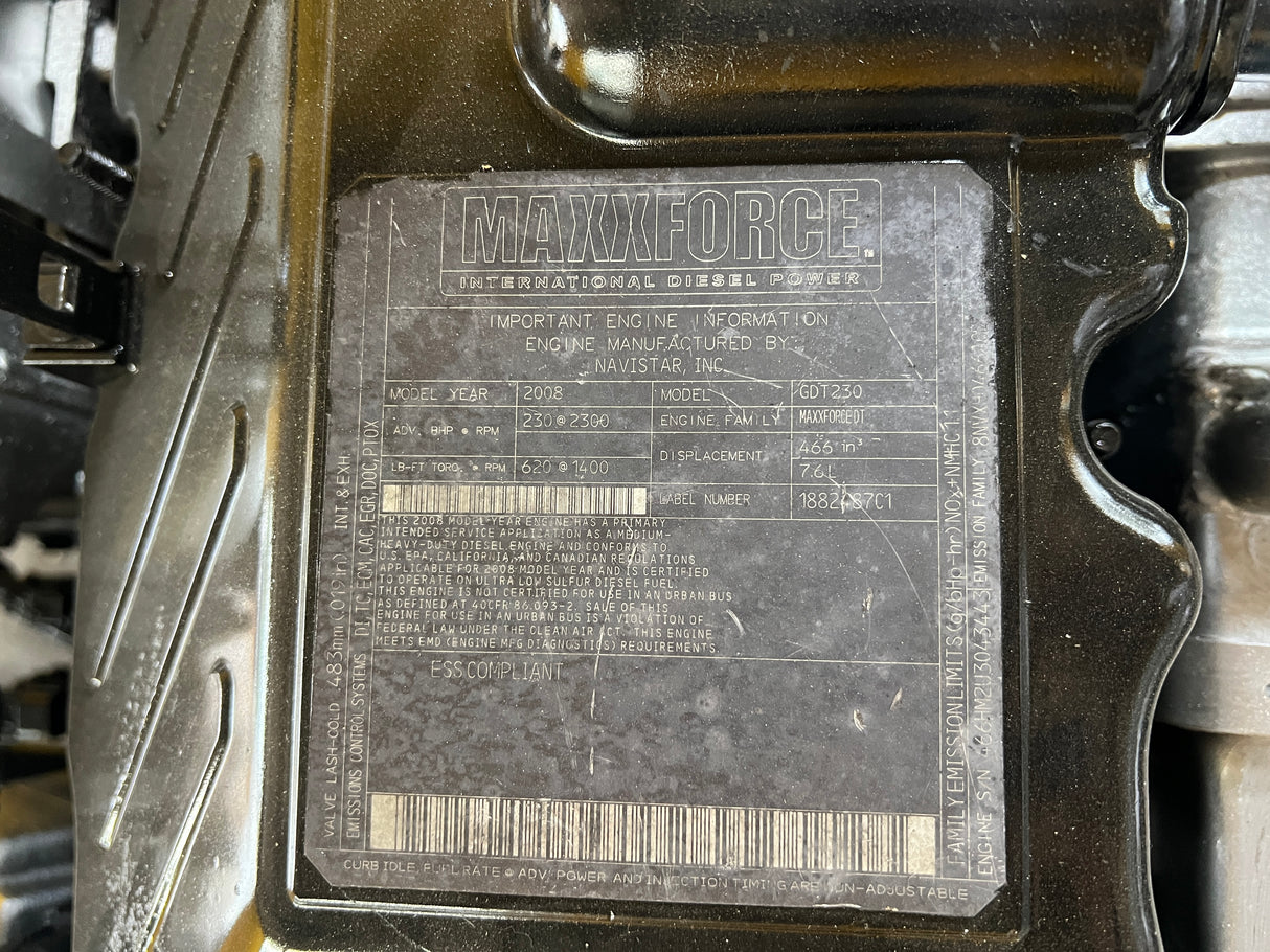 2008 International MAXXFORCE DT Diesel Engine For Sale