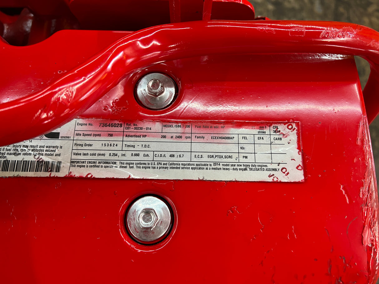 2014 CUMMINS ISB 6.7L Diesel Engine, CPL# 3611