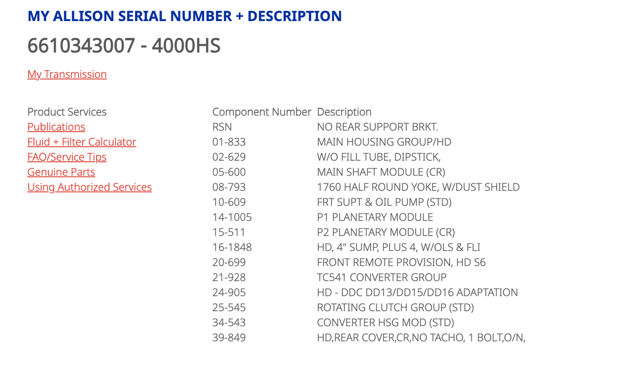 Allison 4000HS Transmission For Sale, TIDA,29544592