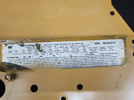 2004 Caterpillar C9 Timing Cover Plate 209-0759 For Sale