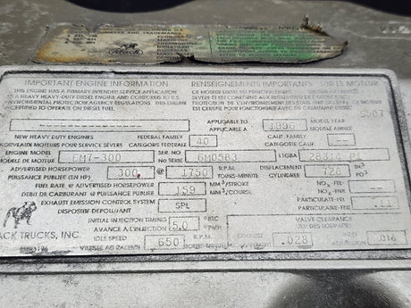 1996 Mack E7 4MR2780 Valve Cover 337GB494M For Sale