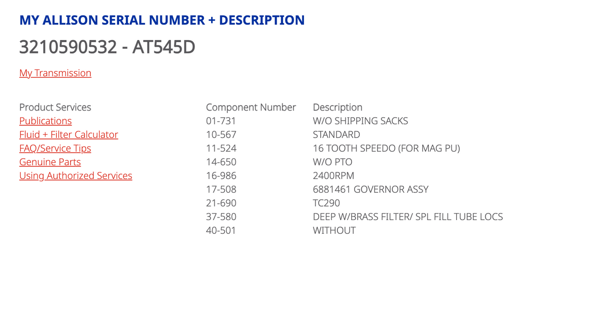 Allison AT545D Transmission For Sale, AT545 D, 29507181