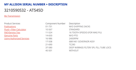 Allison AT545D Transmission For Sale, AT545 D, 29507181