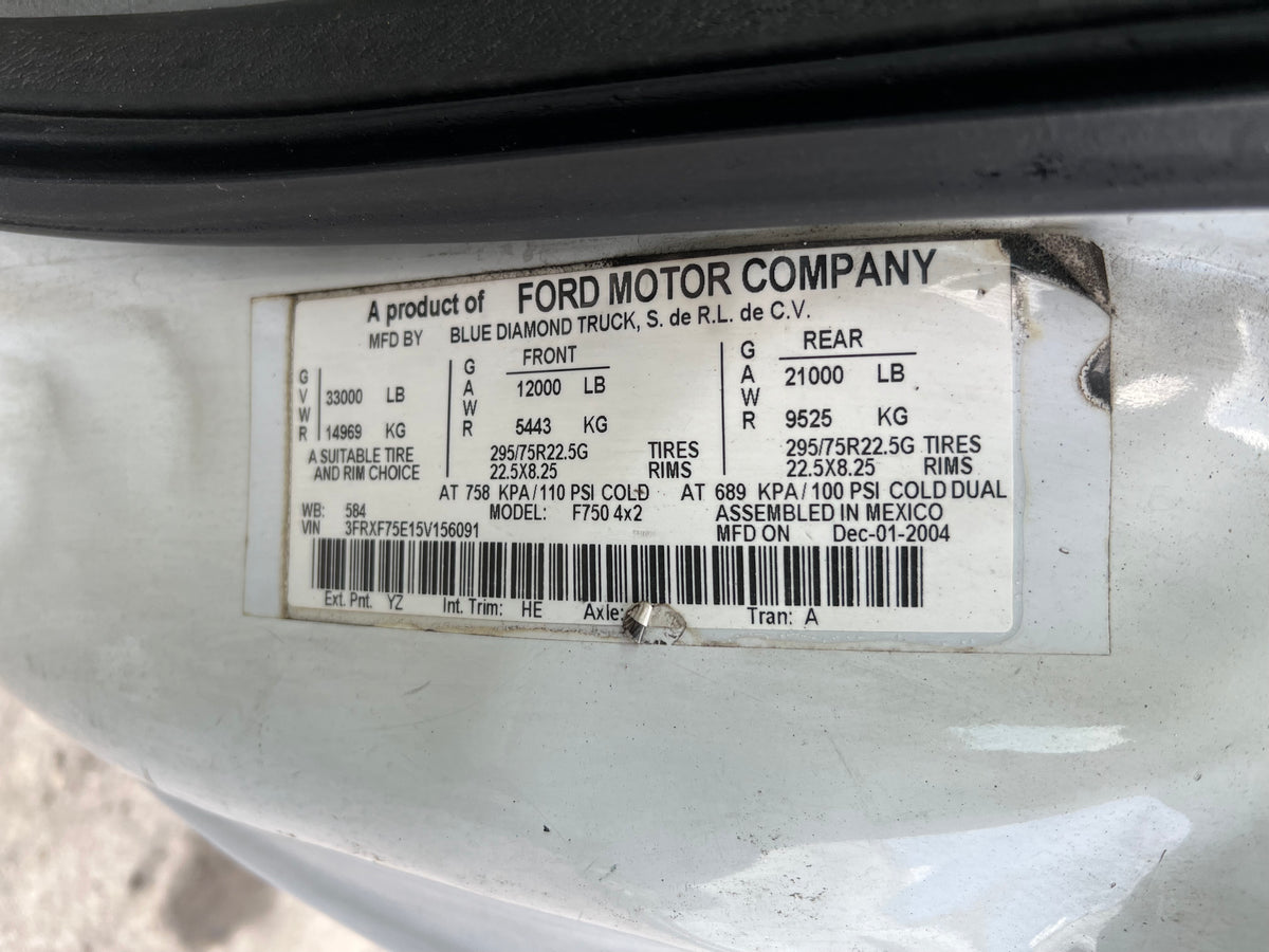 2005 FORD F750 F SERIES SUPER DUTY CAB SHELL FOR SALE