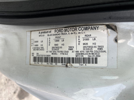 2005 FORD F750 F SERIES SUPER DUTY CAB SHELL FOR SALE