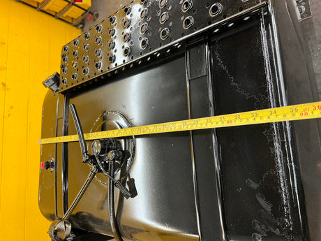 Heavy Duty 50 Gallon D-Shaped Driver's Side Fuel Tank w/ Steps For Sale