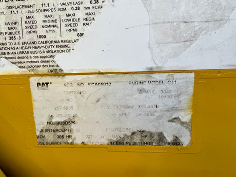 2005 Caterpillar C11 Diesel Engine For Sale, KCA