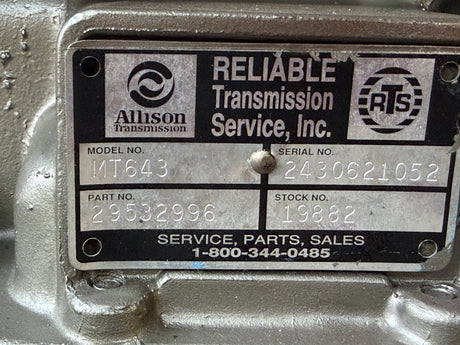 Allison MT643 Transmission For Sale W/ PTO + PUMP For OTTAWA YT30