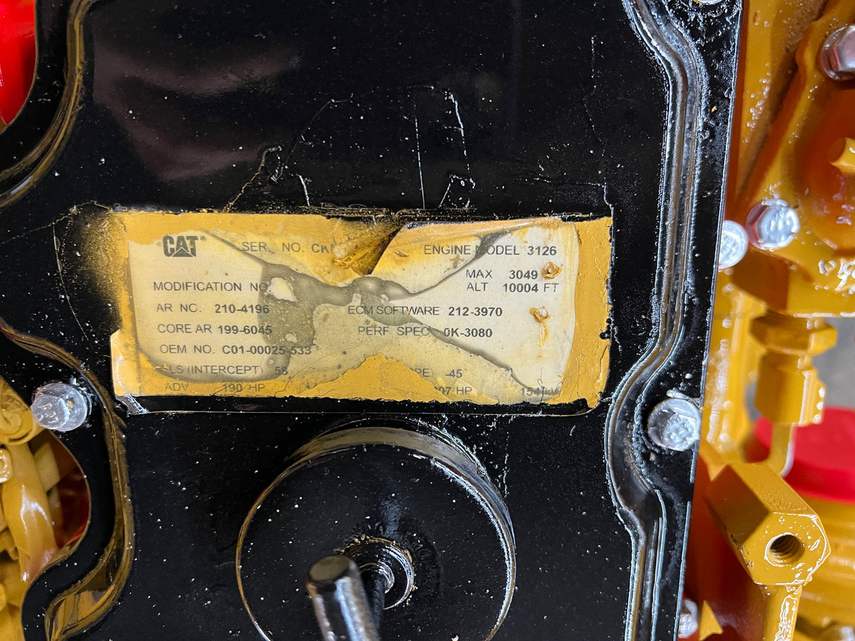 2002 Caterpillar 3126 Diesel Engine For Sale, 190HP