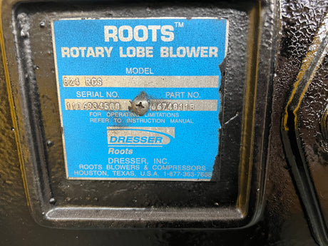 ROOTS 824 RCV Truck Blower Motor, Part # 6674811B