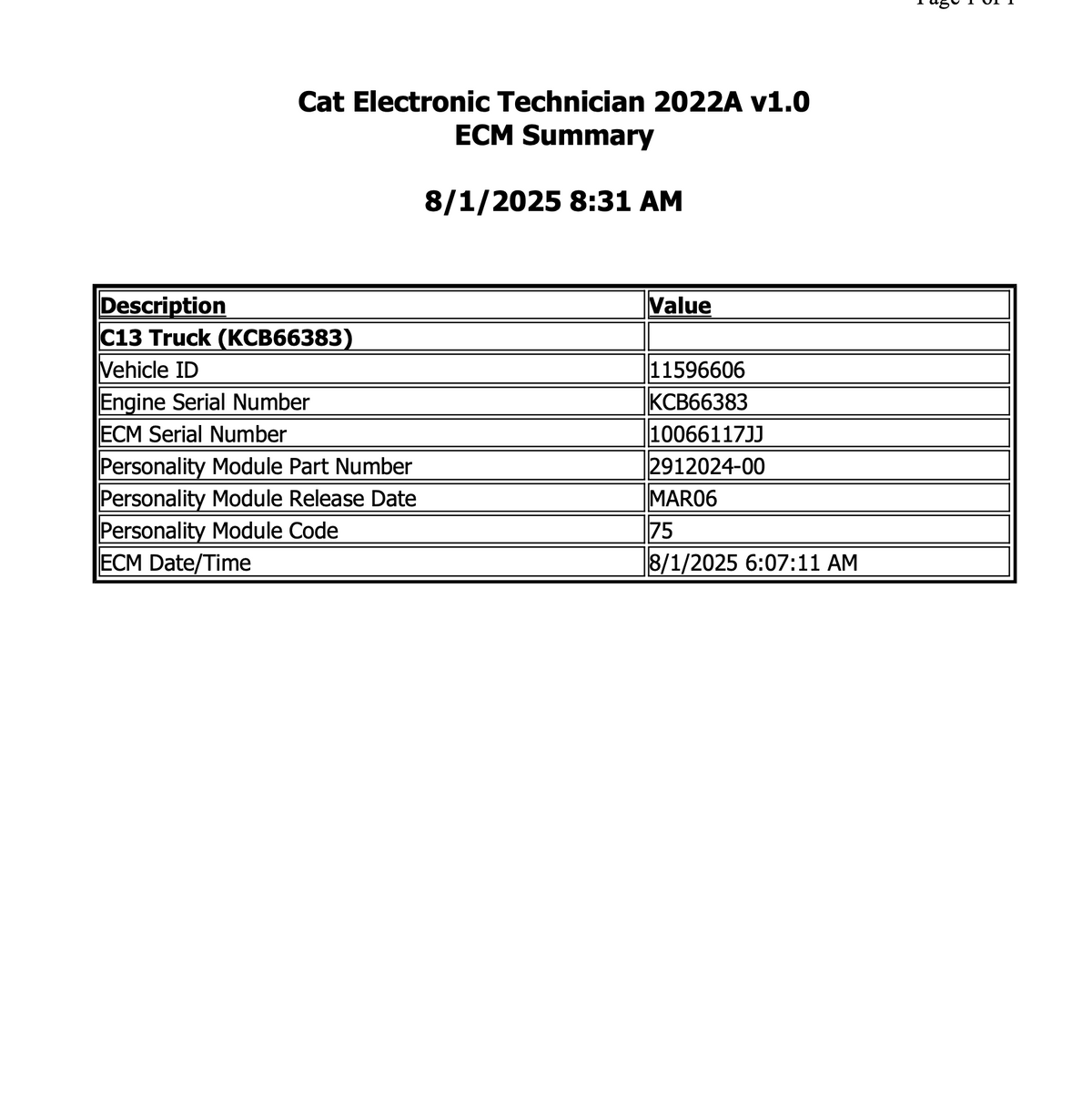 2006 Caterpillar C13 ACERT 70-PIN Engine Control Module (ECM) PART# 256-1159 For Sale