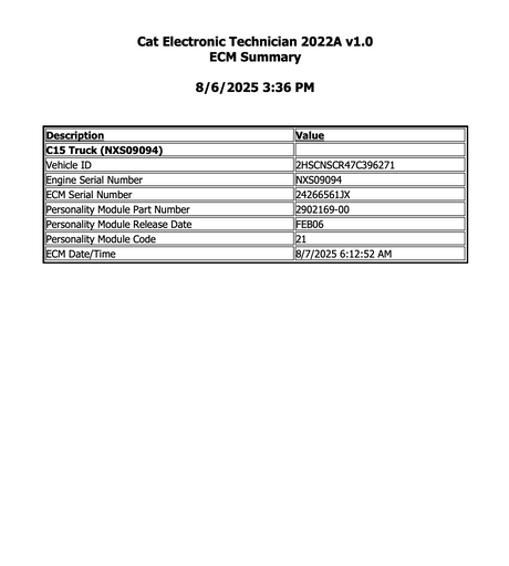 Caterpillar C15 ACERT 120-PIN Engine Control Module (ECM) 262-2881-01