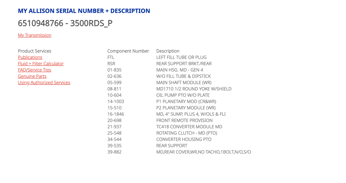 Allison 3500RDS P Transmission For Sale, 3500RDSP