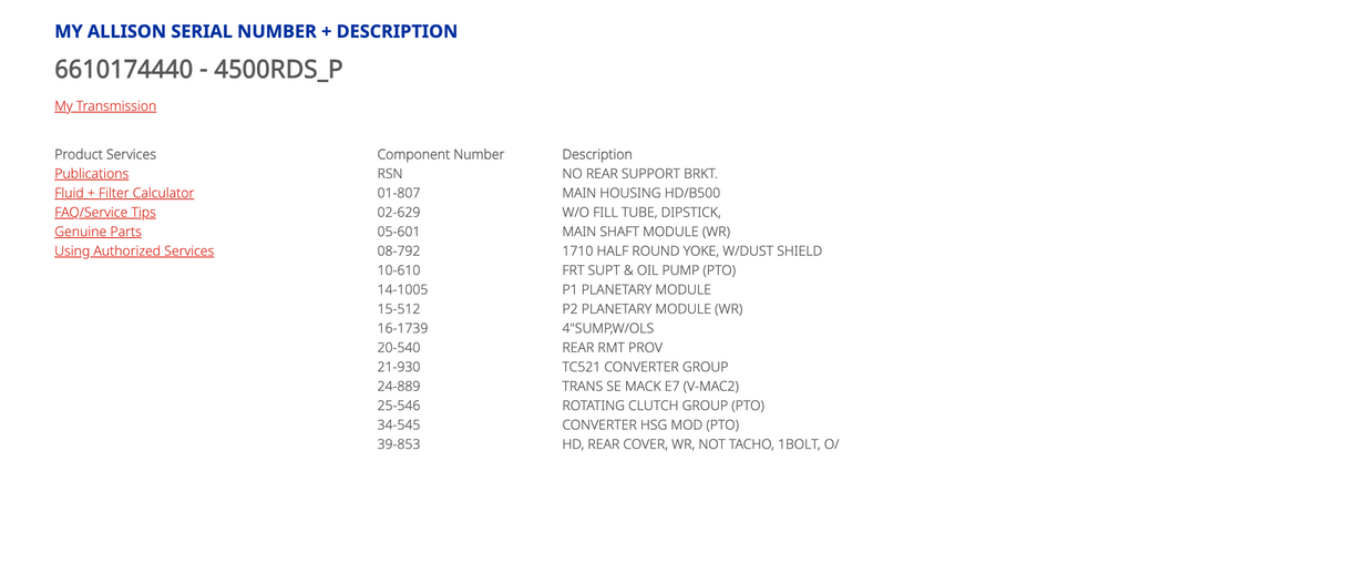 Allison 4500RDS P Transmission For Sale, TID3