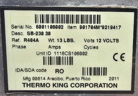 2011 Thermo King SB230 Reefer Unit For Sale