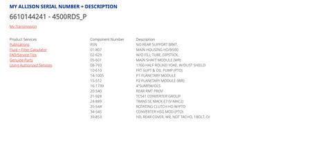 Allison 4500RDSP Transmission For Sale