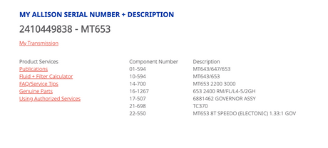 Allison MT653 Transmission For Sale, Ford Application