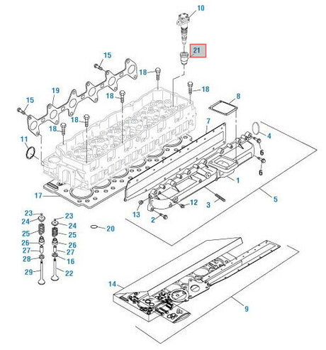 INJECTOR SLEEVE for DT466/DT530/DT570 (6 PACK)