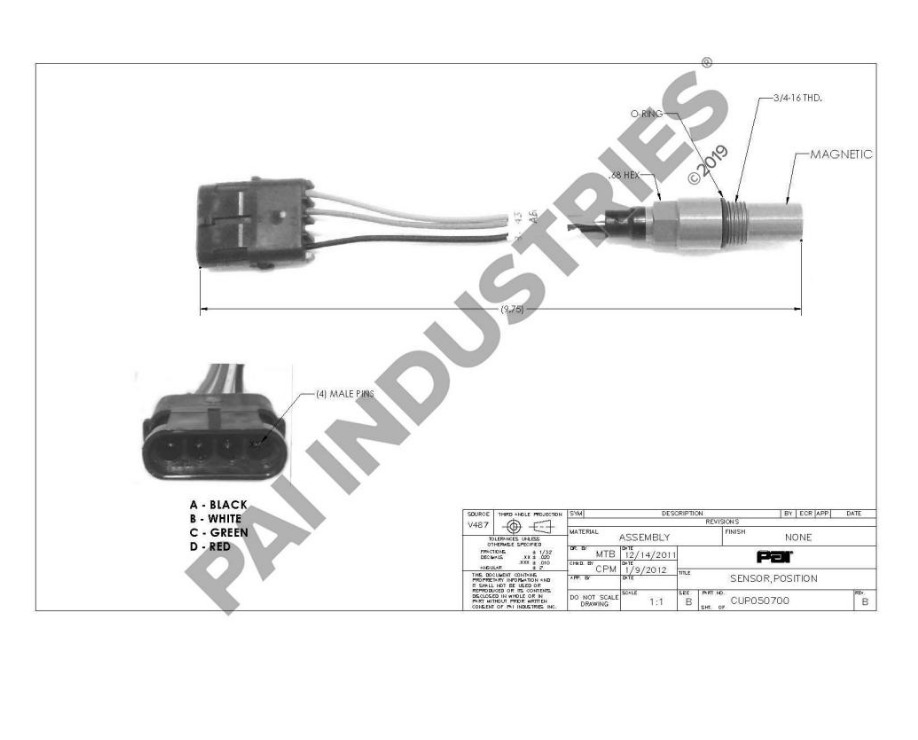 Cummins Cam Crank Position Sensor 3408503 for N14, L10, M11, ISM - CA Truck Parts, Inc.